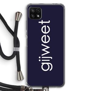 CaseCompany Gijweet: Samsung Galaxy A22 5G Transparant Hoesje met koord
