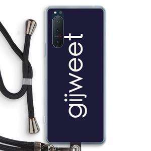 CaseCompany Gijweet: Sony Xperia 5 II Transparant Hoesje met koord
