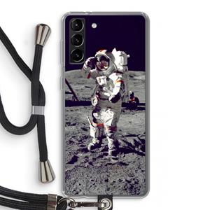 CaseCompany Spaceman: Samsung Galaxy S21 Plus Transparant Hoesje met koord