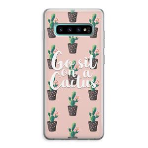 CaseCompany Cactus quote: Samsung Galaxy S10 Plus Transparant Hoesje