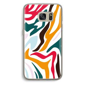 CaseCompany Colored Zebra: Samsung Galaxy S7 Transparant Hoesje