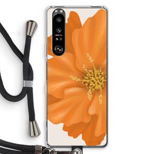 CaseCompany Orange Ellila flower: Sony Xperia 1 III Transparant Hoesje met koord