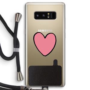 CaseCompany Hartje: Samsung Galaxy Note 8 Transparant Hoesje met koord