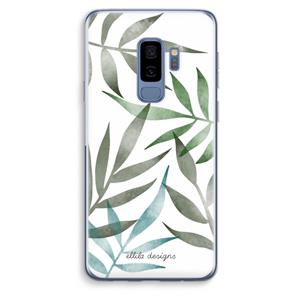 CaseCompany Tropical watercolor leaves: Samsung Galaxy S9 Plus Transparant Hoesje