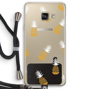 CaseCompany Ananasjes: Samsung Galaxy A3 (2016) Transparant Hoesje met koord