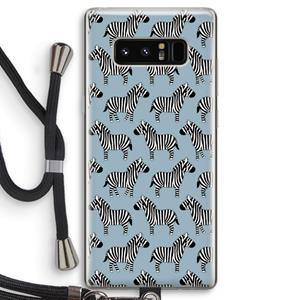 CaseCompany Zebra: Samsung Galaxy Note 8 Transparant Hoesje met koord