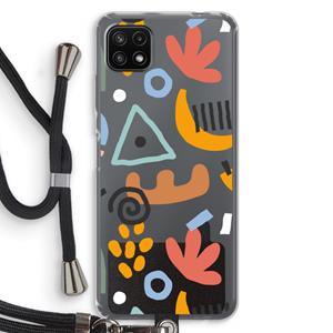 CaseCompany Abstract: Samsung Galaxy A22 5G Transparant Hoesje met koord