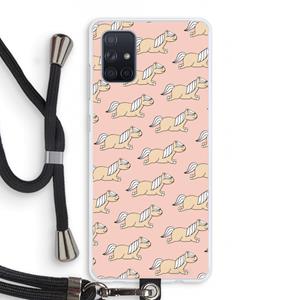 CaseCompany Ponys: Samsung Galaxy A71 Transparant Hoesje met koord