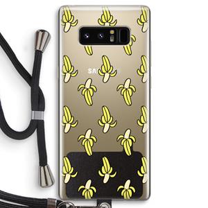 CaseCompany Bananas: Samsung Galaxy Note 8 Transparant Hoesje met koord
