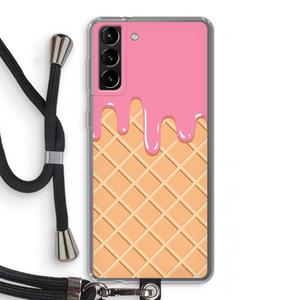 CaseCompany Ice cream: Samsung Galaxy S21 Plus Transparant Hoesje met koord