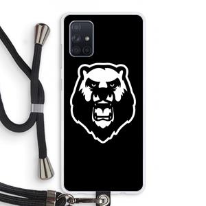 CaseCompany Angry Bear (black): Samsung Galaxy A71 Transparant Hoesje met koord