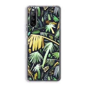 CaseCompany Tropical Palms Dark: Sony Xperia 10 III Transparant Hoesje