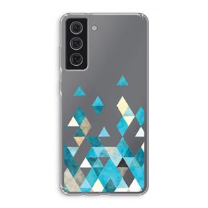 CaseCompany Gekleurde driehoekjes blauw: Samsung Galaxy S21 FE Transparant Hoesje