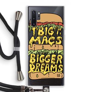 CaseCompany Big Macs Bigger Dreams: Samsung Galaxy Note 10 Plus Transparant Hoesje met koord