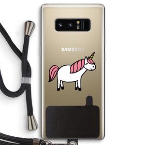 CaseCompany Eenhoorn: Samsung Galaxy Note 8 Transparant Hoesje met koord