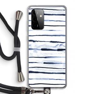 CaseCompany Ink Stripes: Samsung Galaxy A72 5G Transparant Hoesje met koord