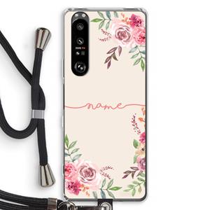 CaseCompany Rozen: Sony Xperia 1 III Transparant Hoesje met koord