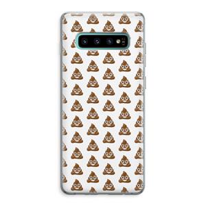 CaseCompany Poop emoji: Samsung Galaxy S10 Plus Transparant Hoesje