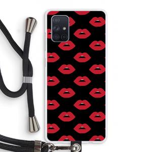 CaseCompany Lips: Samsung Galaxy A71 Transparant Hoesje met koord