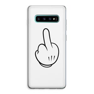 CaseCompany Middle finger white: Samsung Galaxy S10 Plus Transparant Hoesje