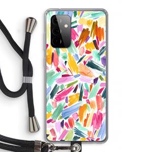 CaseCompany Watercolor Brushstrokes: Samsung Galaxy A72 5G Transparant Hoesje met koord