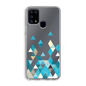 CaseCompany Gekleurde driehoekjes blauw: Samsung Galaxy M31 Transparant Hoesje