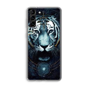 CaseCompany Darkness Tiger: Samsung Galaxy S21 Plus Transparant Hoesje