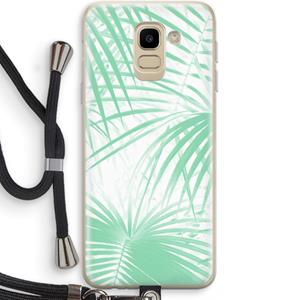 CaseCompany Palmbladeren: Samsung Galaxy J6 (2018) Transparant Hoesje met koord