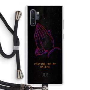 CaseCompany Praying For My Haters: Samsung Galaxy Note 10 Plus Transparant Hoesje met koord
