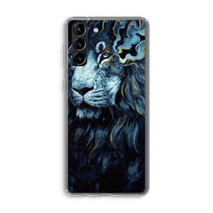 CaseCompany Darkness Lion: Samsung Galaxy S21 Plus Transparant Hoesje