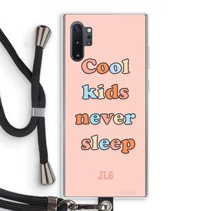 CaseCompany Cool Kids Never Sleep: Samsung Galaxy Note 10 Plus Transparant Hoesje met koord