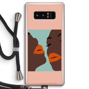 CaseCompany Orange lips: Samsung Galaxy Note 8 Transparant Hoesje met koord