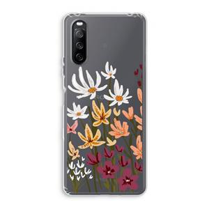 CaseCompany Painted wildflowers: Sony Xperia 10 III Transparant Hoesje