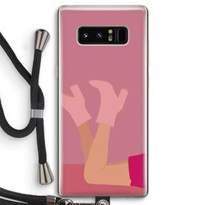CaseCompany Pink boots: Samsung Galaxy Note 8 Transparant Hoesje met koord