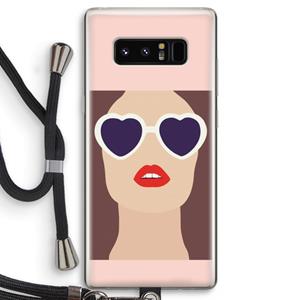 CaseCompany Red lips: Samsung Galaxy Note 8 Transparant Hoesje met koord