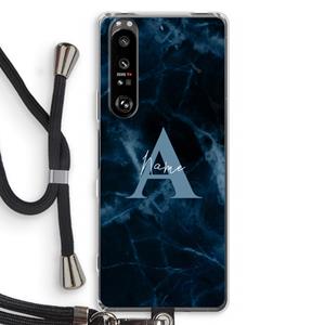 CaseCompany Midnight Marble: Sony Xperia 1 III Transparant Hoesje met koord