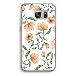 CaseCompany Peachy flowers: Samsung Galaxy S7 Transparant Hoesje