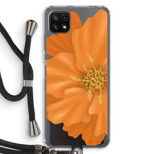 CaseCompany Orange Ellila flower: Samsung Galaxy A22 5G Transparant Hoesje met koord