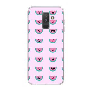 CaseCompany Smiley watermeloenprint: Samsung Galaxy A6 Plus (2018) Transparant Hoesje