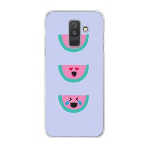 CaseCompany Smiley watermeloen: Samsung Galaxy A6 Plus (2018) Transparant Hoesje