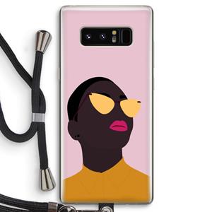 CaseCompany Yellow glasses: Samsung Galaxy Note 8 Transparant Hoesje met koord