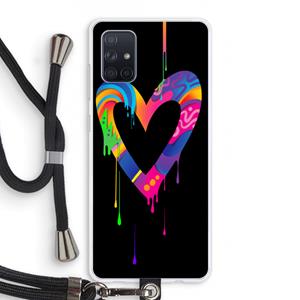 CaseCompany Melts My Heart: Samsung Galaxy A71 Transparant Hoesje met koord