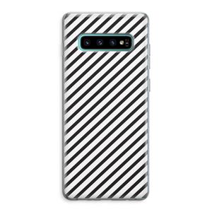 CaseCompany Strepen zwart-wit: Samsung Galaxy S10 Plus Transparant Hoesje