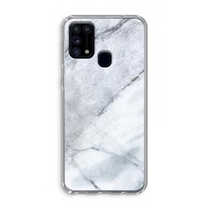 CaseCompany Witte marmer: Samsung Galaxy M31 Transparant Hoesje