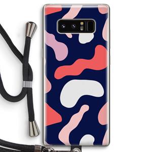 CaseCompany Memphis Shapes Pink: Samsung Galaxy Note 8 Transparant Hoesje met koord