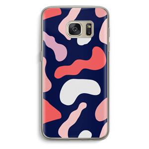 CaseCompany Memphis Shapes Pink: Samsung Galaxy S7 Transparant Hoesje