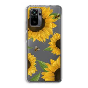 CaseCompany Sunflower and bees: Xiaomi Redmi Note 10 Pro Transparant Hoesje