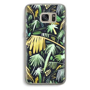 CaseCompany Tropical Palms Dark: Samsung Galaxy S7 Transparant Hoesje