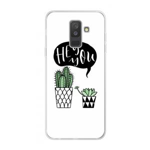 CaseCompany Hey you cactus: Samsung Galaxy A6 Plus (2018) Transparant Hoesje