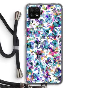 CaseCompany Hibiscus Flowers: Samsung Galaxy A22 5G Transparant Hoesje met koord
